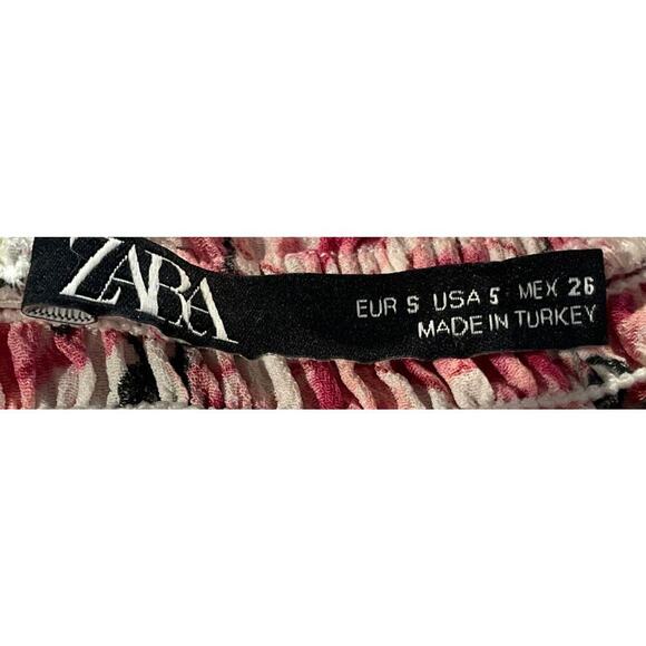 Women's Size S Zara Floral Puff Sleeve Off Shoulder Crop Top Cottagecore Spring - Picture 2 of 4